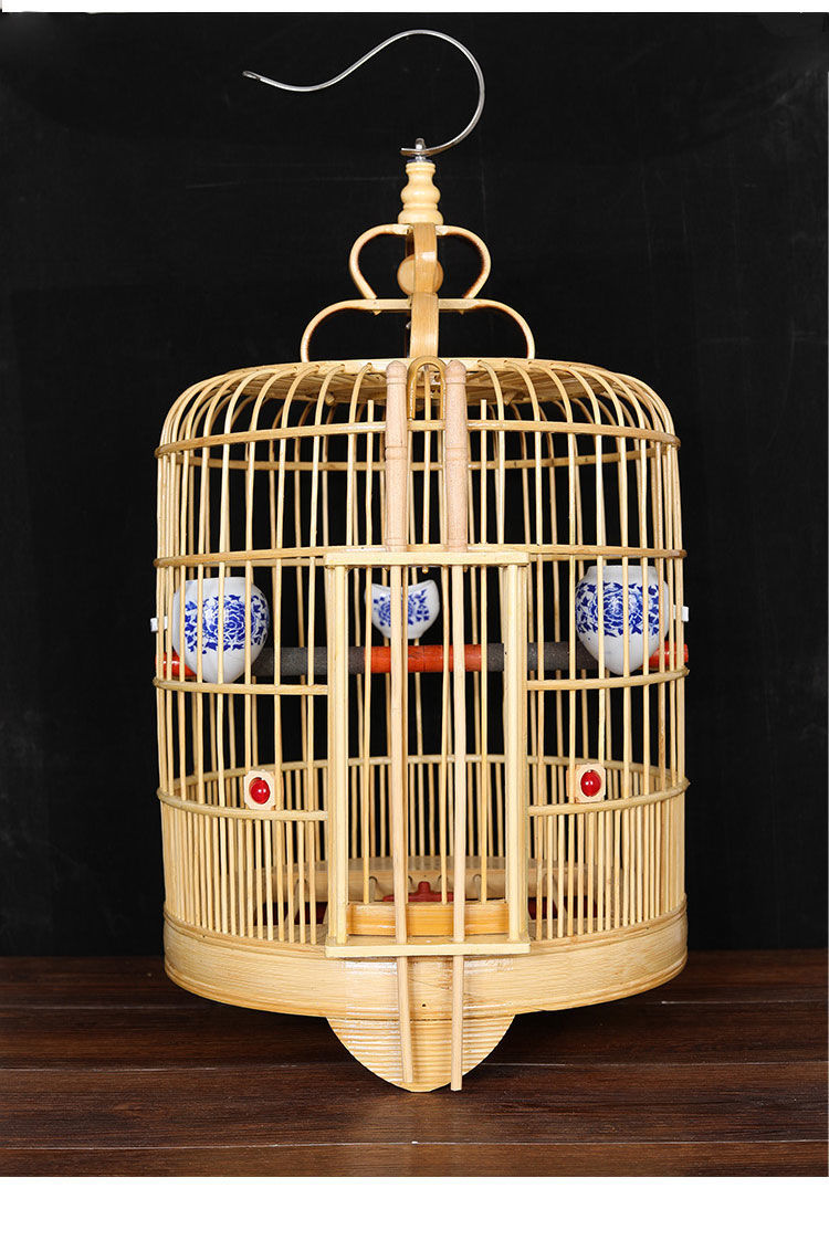 子广笼大号画眉笼子南宁笼全套鸟笼配件批发竹制八哥鹩哥笼子卡狼威