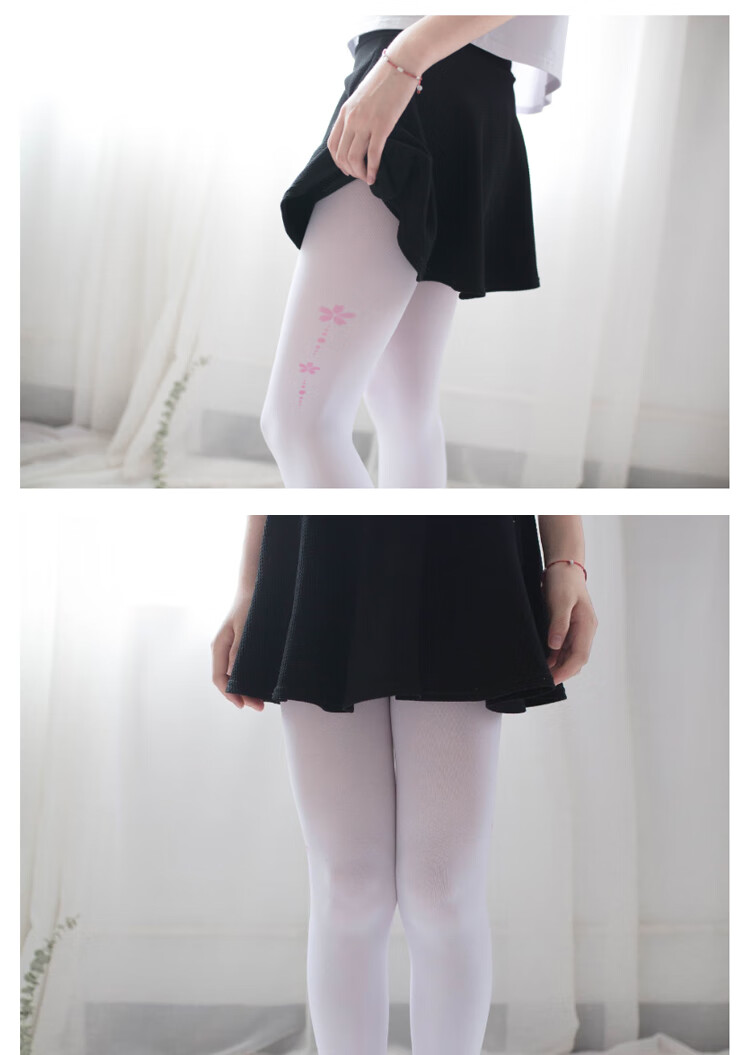 白丝过膝袜女日系可爱萝莉二次元长筒猫爪袜子脚印樱花丝袜连裤袜