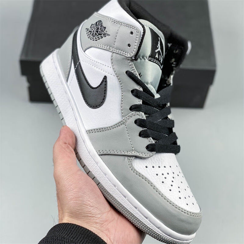 ajmid乔一代中帮经典复古文化休闲运动篮球鞋男鞋女鞋灰灰白色难笨36
