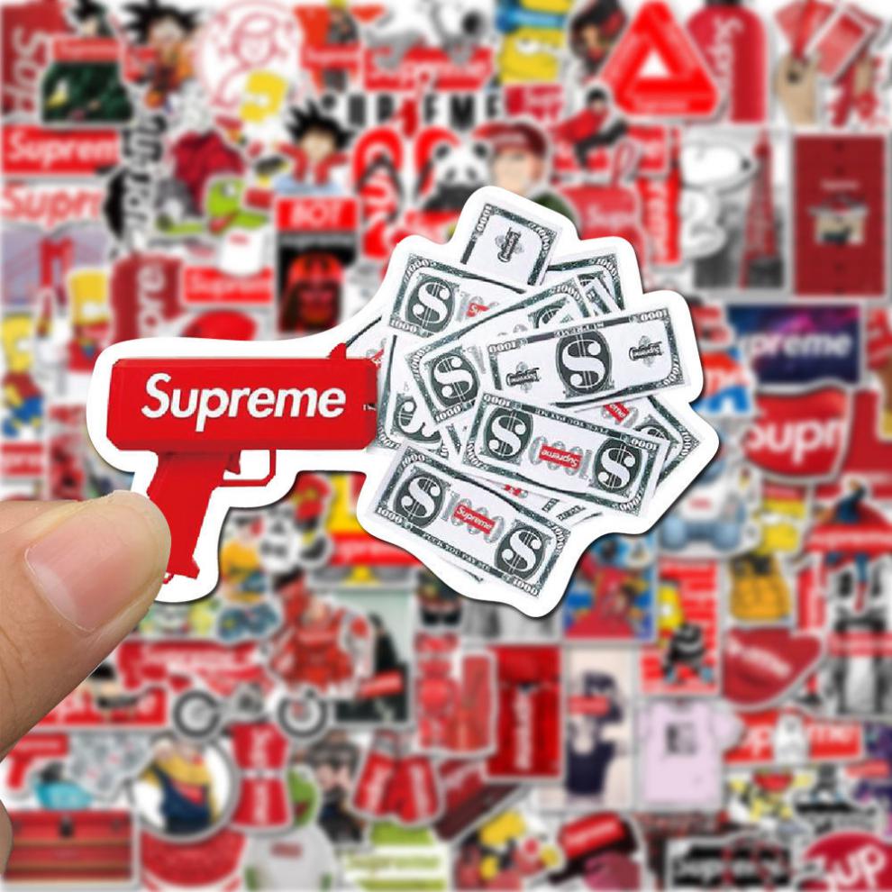 不重复手账贴画个性创意防水贴纸汽车贴纸 50张supreme贴纸a款【图片