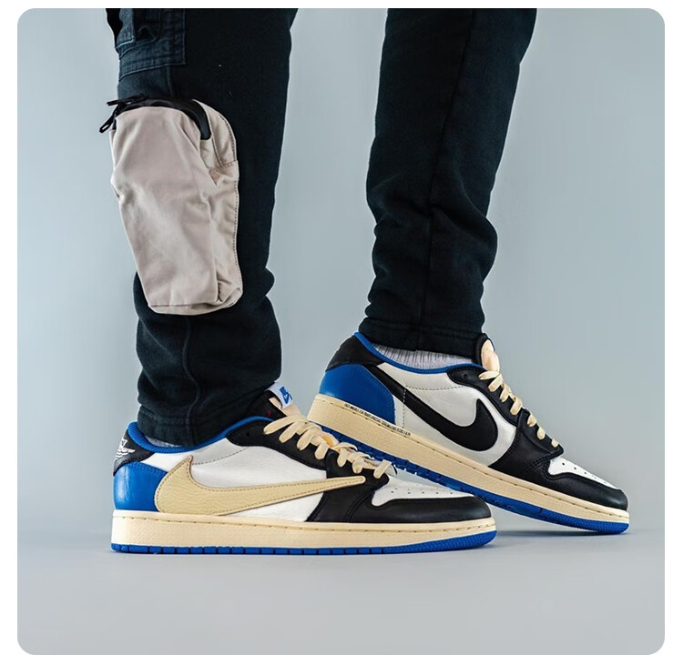 air aj1 ts藤原浩闪电倒钩低帮黑白蓝休闲鞋 dm7866 旗舰官方dm7866