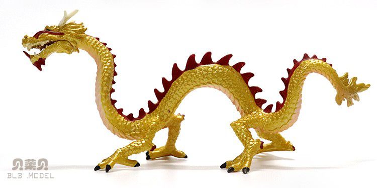 新年礼物仿真动物模型玩具中国龙生肖金龙三头龙神龙西方魔龙飞龙摆件