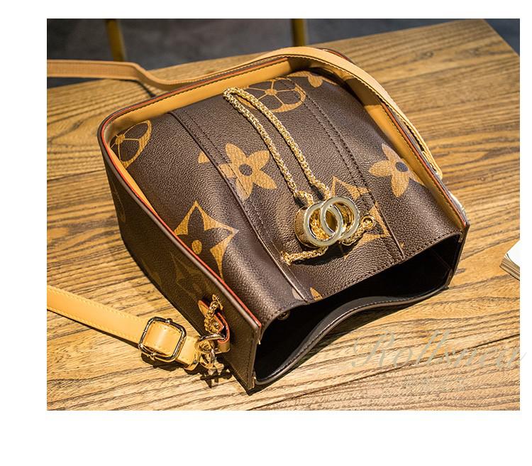 劳斯尼亚(rollsnea)单肩包女2020新款时尚百搭大容量水桶包斜挎女包