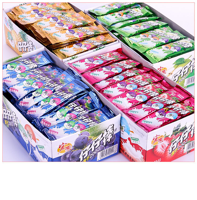 宏源一代仔仔棒硬糖网红高水果糖零食一盒混水果味糖果棒棒糖批发草莓