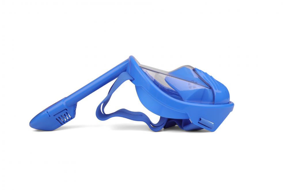 dex帅普儿童潜水面罩 全干式硅胶浮潜面罩儿童潜水镜 蓝色 儿童码