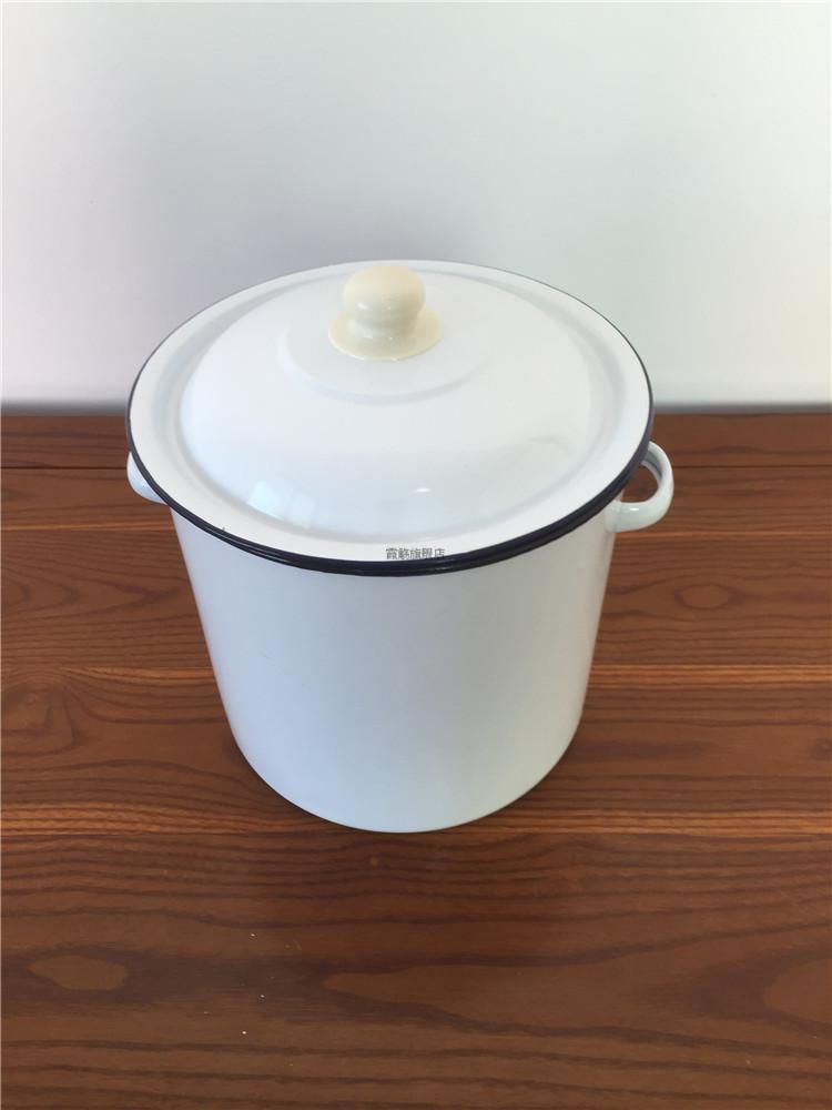 大水桶白色搪瓷桶 耐酸碱 缸水桶 米桶 茶桶实验室化式通用桶 30厘米