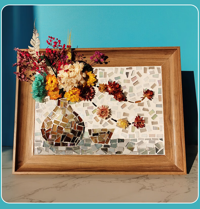 手工diy马赛克实物立体装饰画创意画材料包自制摆件挂画a4相框画小鱼