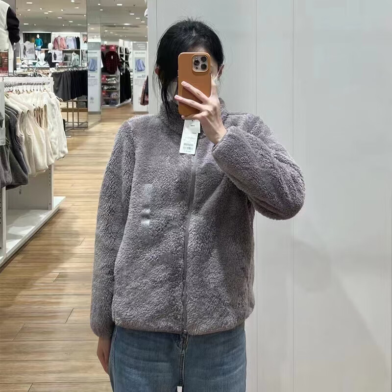 日本uniqlo优衣库摇粒绒外套同款男女秋冬装款立领摇粒绒保暖珊瑚绒短