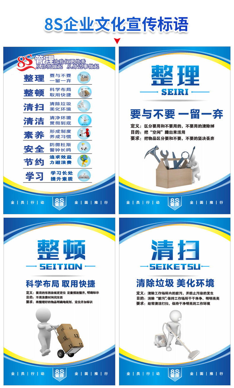 凌贵5s展板6s7s8s工厂企业文化安全生产车间走廊过道宣传标语整理整顿