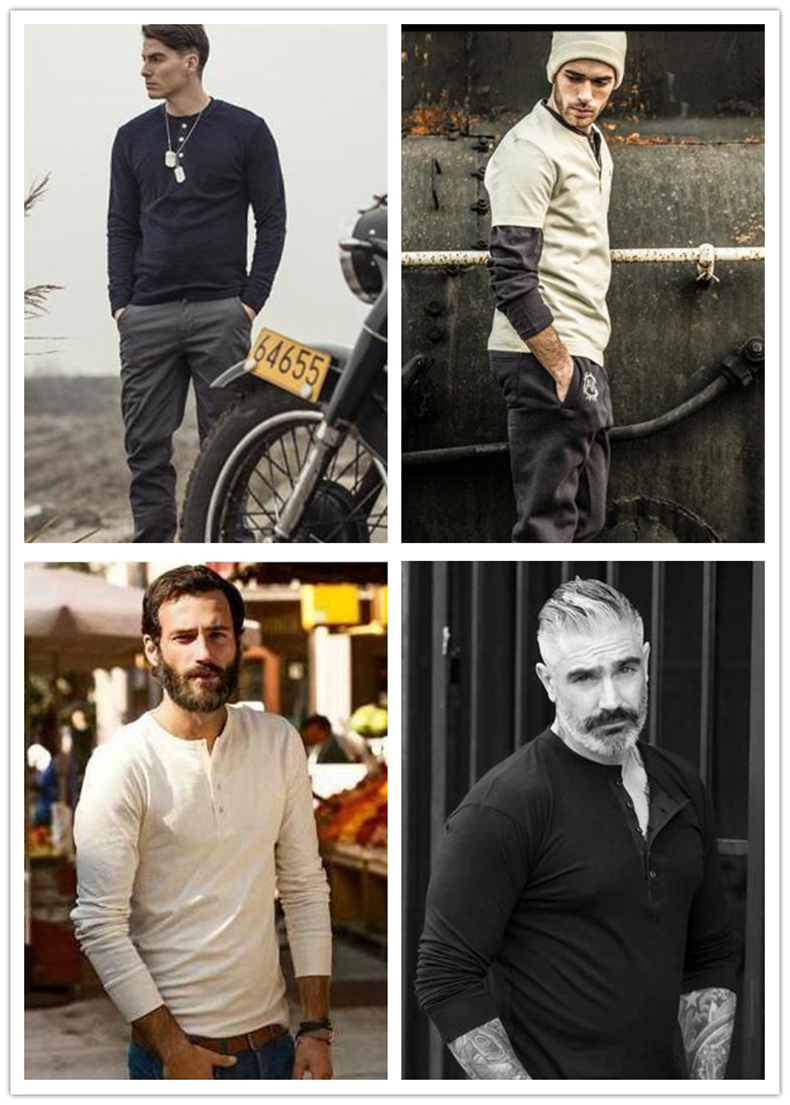 jeep/吉普【轻奢高档】品牌男装硬汉阿美咔叽美式复古重磅t恤纯棉亨利