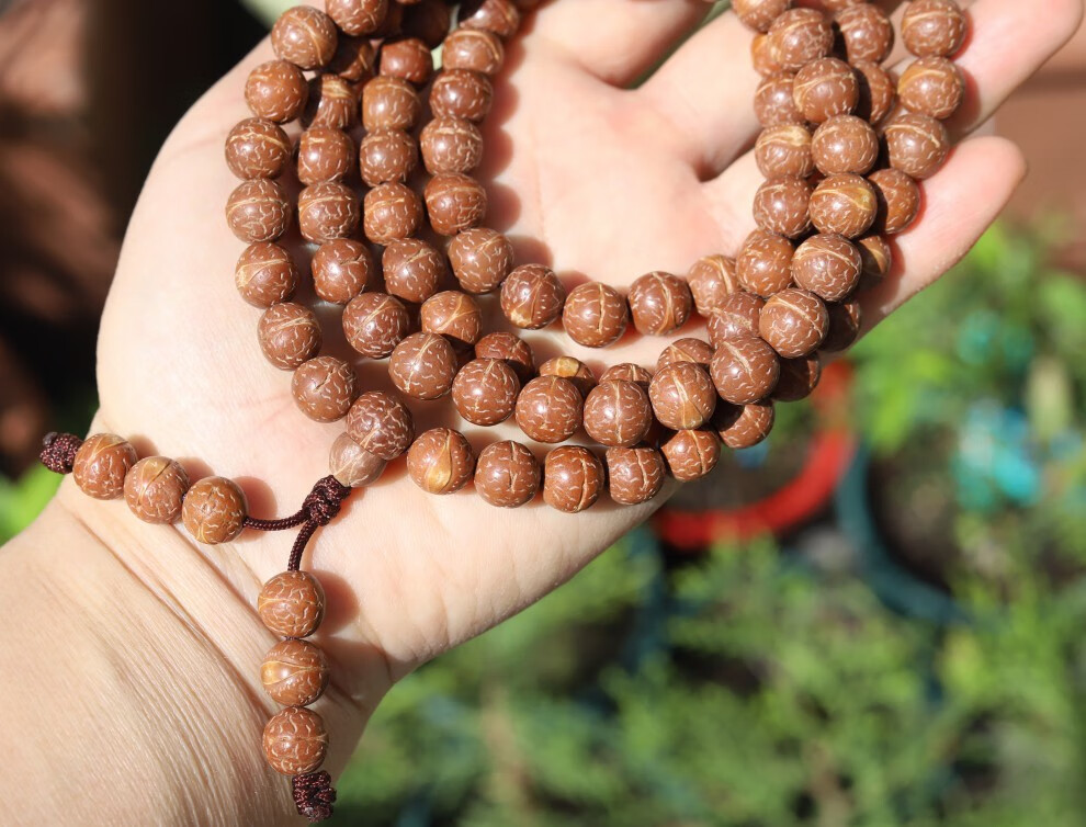 青鹊凰 大眼睛不漏眼凤眼佛珠 108颗尼泊尔酸枣核项链念珠菩提子 8.