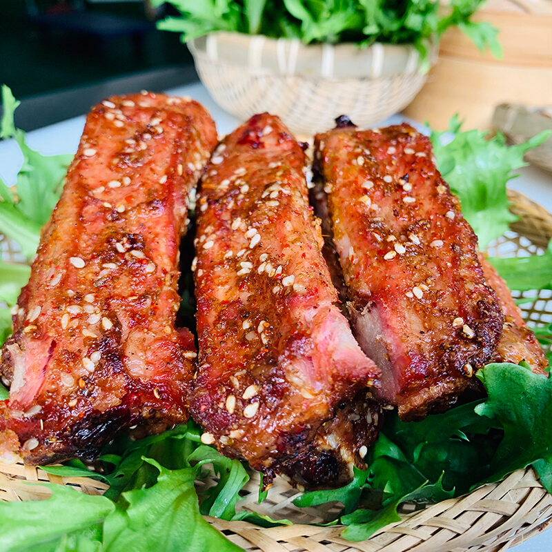 网红碳烤排骨200g蒜香蜜汁香辣排骨重庆特产酱排骨肉类即食熟食 酱