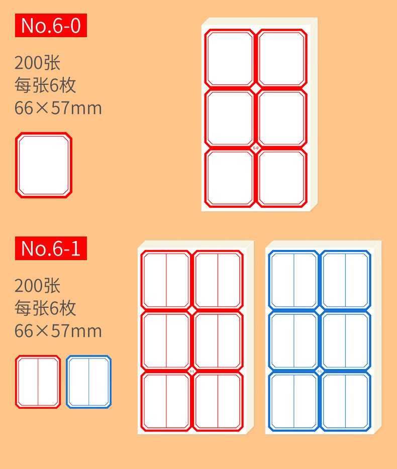 灿炫200张自粘性小标签贴口取纸标价贴不干胶手写贴纸图书分类纸档案