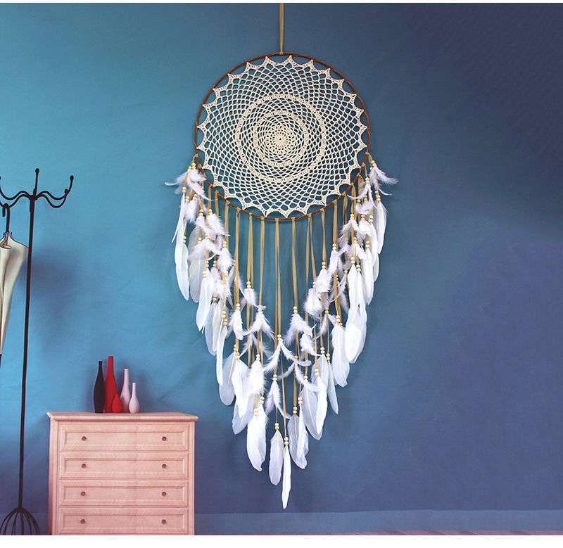 北欧风编织挂毯捕梦网壁挂室内墙面背景玄关床头装饰创意挂件 五角星