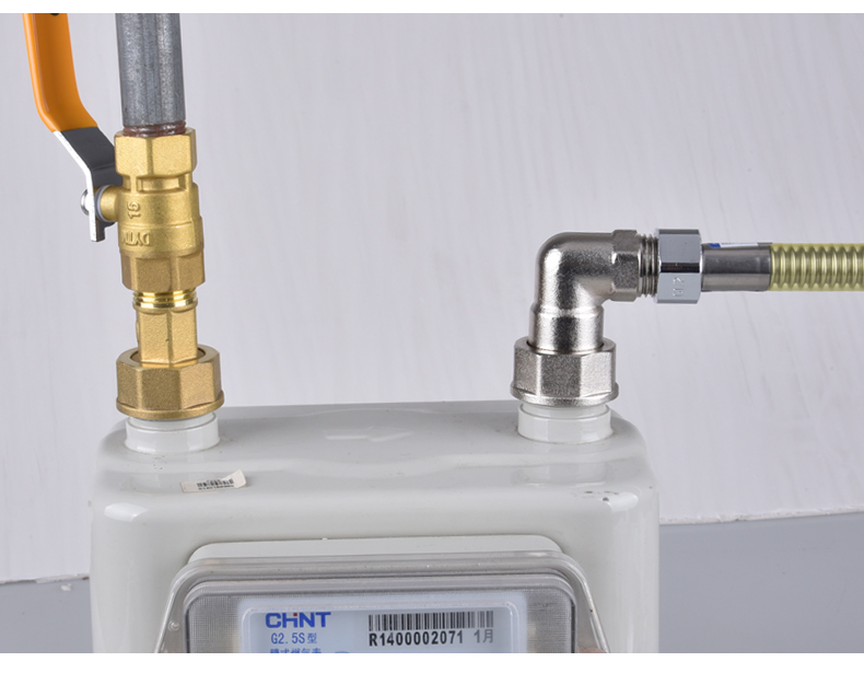 奢妃全铜燃气表接头m30天然气煤气表活接三通弯头配件一分两路转接口