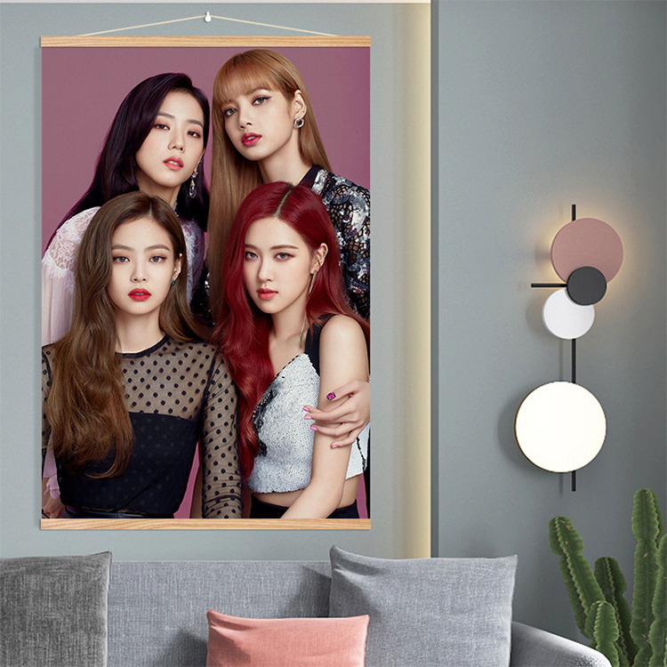 blackpink定制挂画明星写真海报lisa金智妮jennie朴彩英金智秀咖啡色