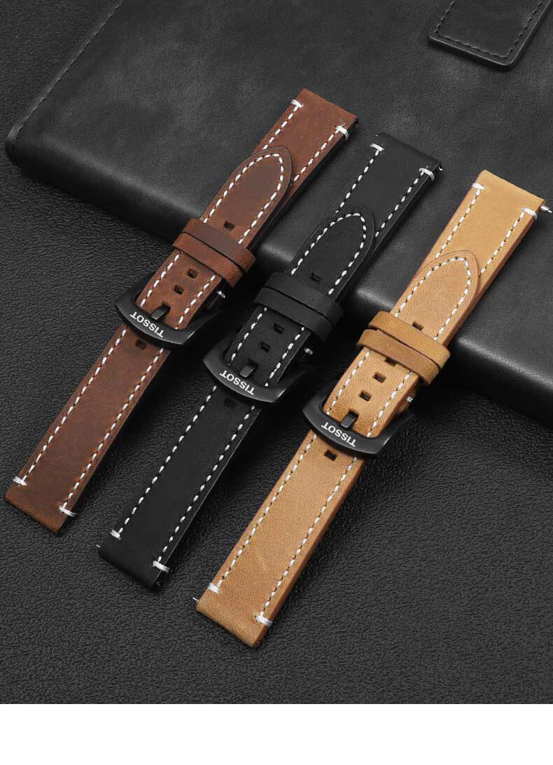 天梭速驰表带原装tissot天梭速驰t116真牛皮手表带t116617系列男士