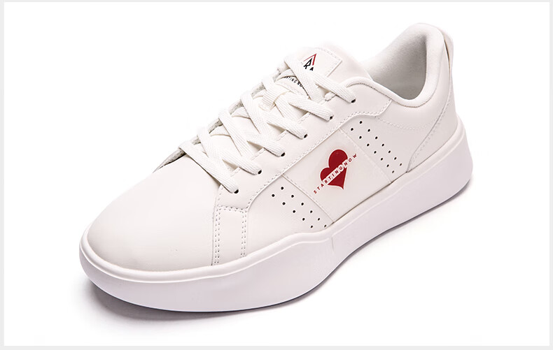 贵人鸟男鞋春秋季新款情侣印花休闲板鞋皮面运动小白鞋潮女鞋 椰奶白