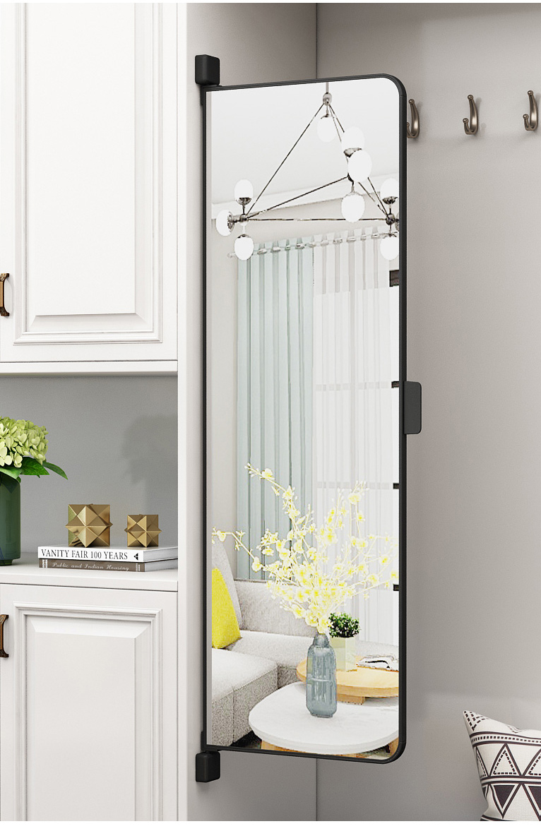 小米mi生态米家通用平开门衣柜镜子内装隐形推拉旋转内置折叠穿衣镜对