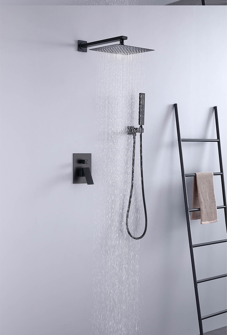 花洒全铜黑色金色预埋盒恒温暗装套装入墙式淋浴龙头嵌入式吸吊顶黑色