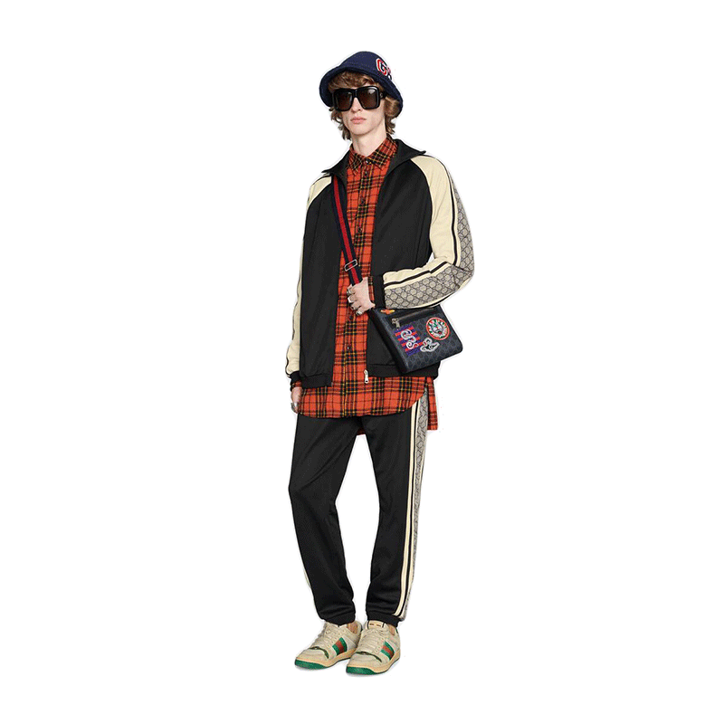 古驰(gucci) 男女上衣拼接gg经典夹克外套春秋棒球服545601 xjacz