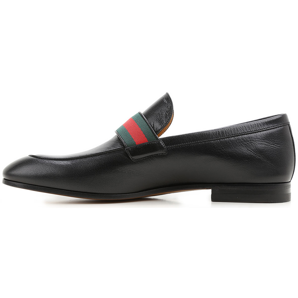 gucci 古驰男鞋 男士双gg织带装饰真皮商务休闲皮鞋乐福鞋 428609 d3v