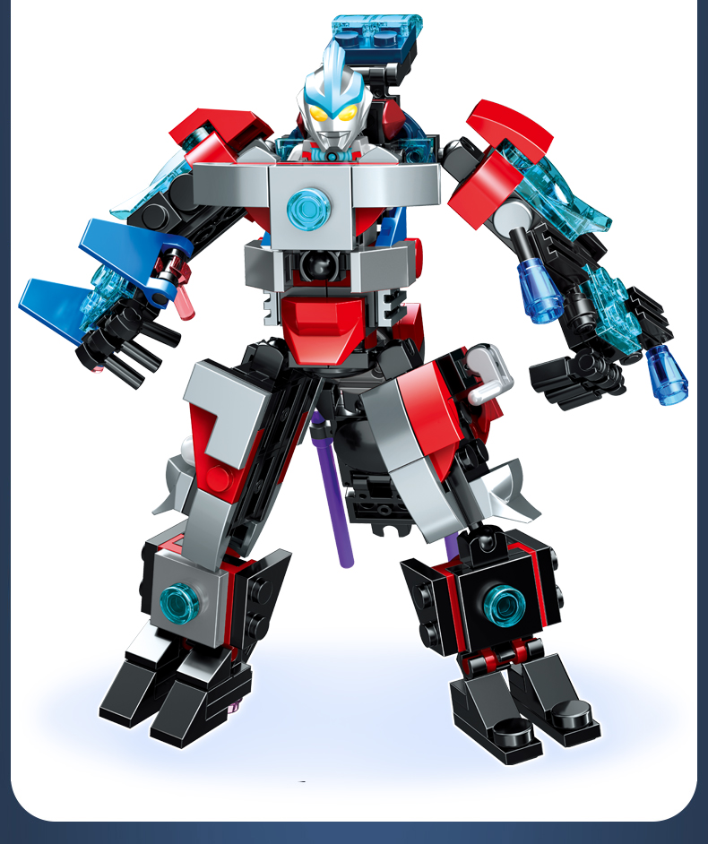 go)奥特曼积木泰伽赛罗欧布捷德拼装玩具儿童系列泽塔机甲奥特曼公仔