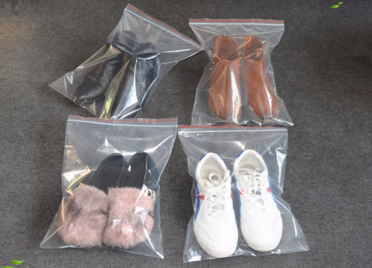 leilb装鞋袋子透明塑料袋加厚防水打包袋鞋子收纳袋子旅行装鞋袋自封