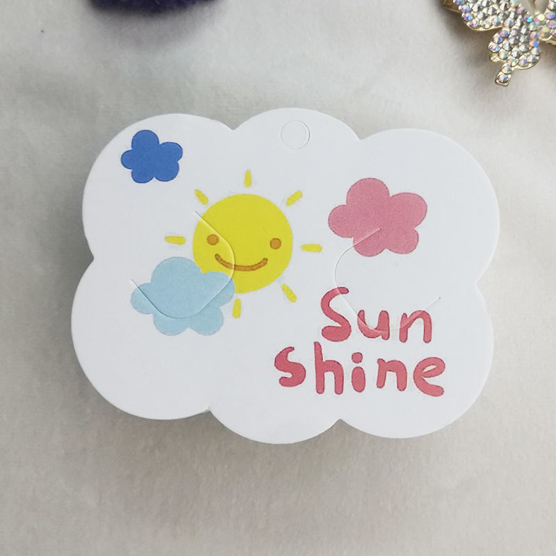 发夹卡纸发饰品卡片发卡发绳卡片饰品包装袋纯手工制作材料包 彩云卡