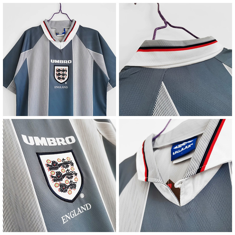 复古球衣英格兰1996主客场7号贝克汉姆england索斯盖特大码足球服 96