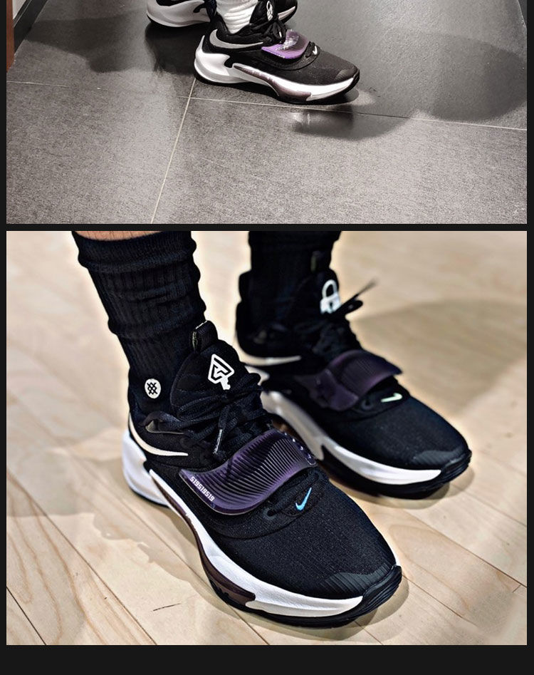 纯原品质字母哥三代篮球鞋zoomfreak3ep湖水蓝黑紫黑白绿男女实战运动