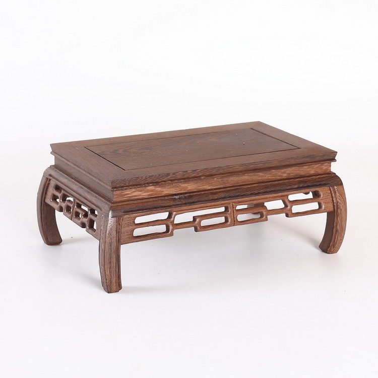 脚方形底座红木工艺品摆件盆景家居多款长方实木木托抱脚正方二号14cm