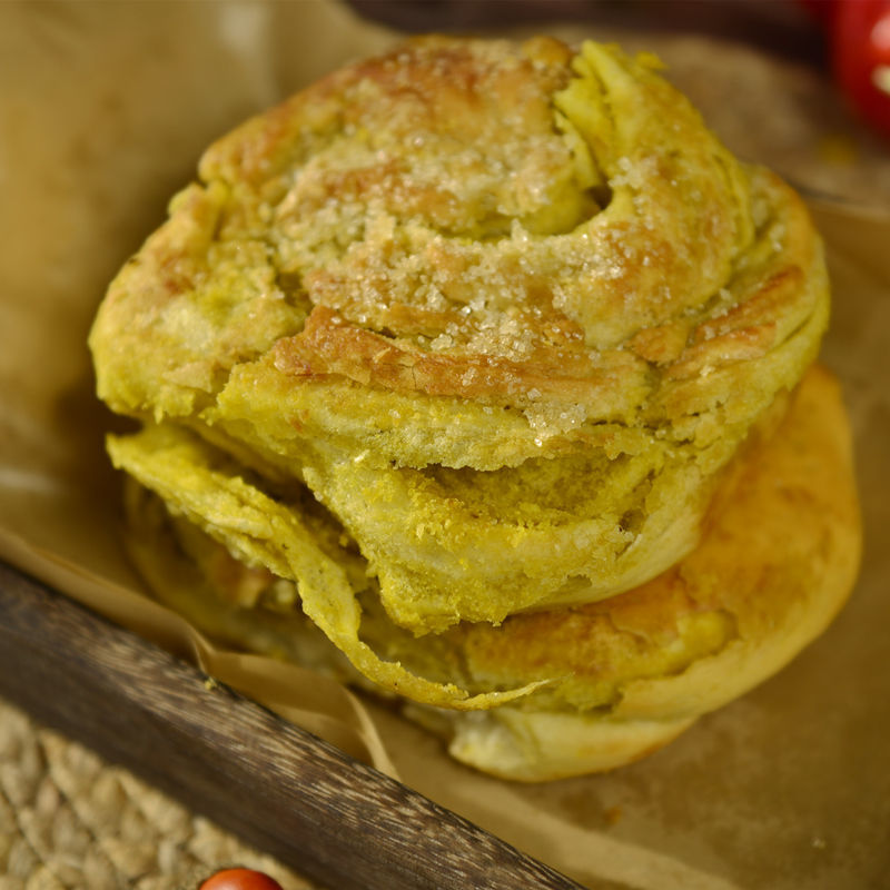 临夏锅盔苦豆群锅甘肃回族熟食定西香豆黄馍馍老式面点手工速食 两种