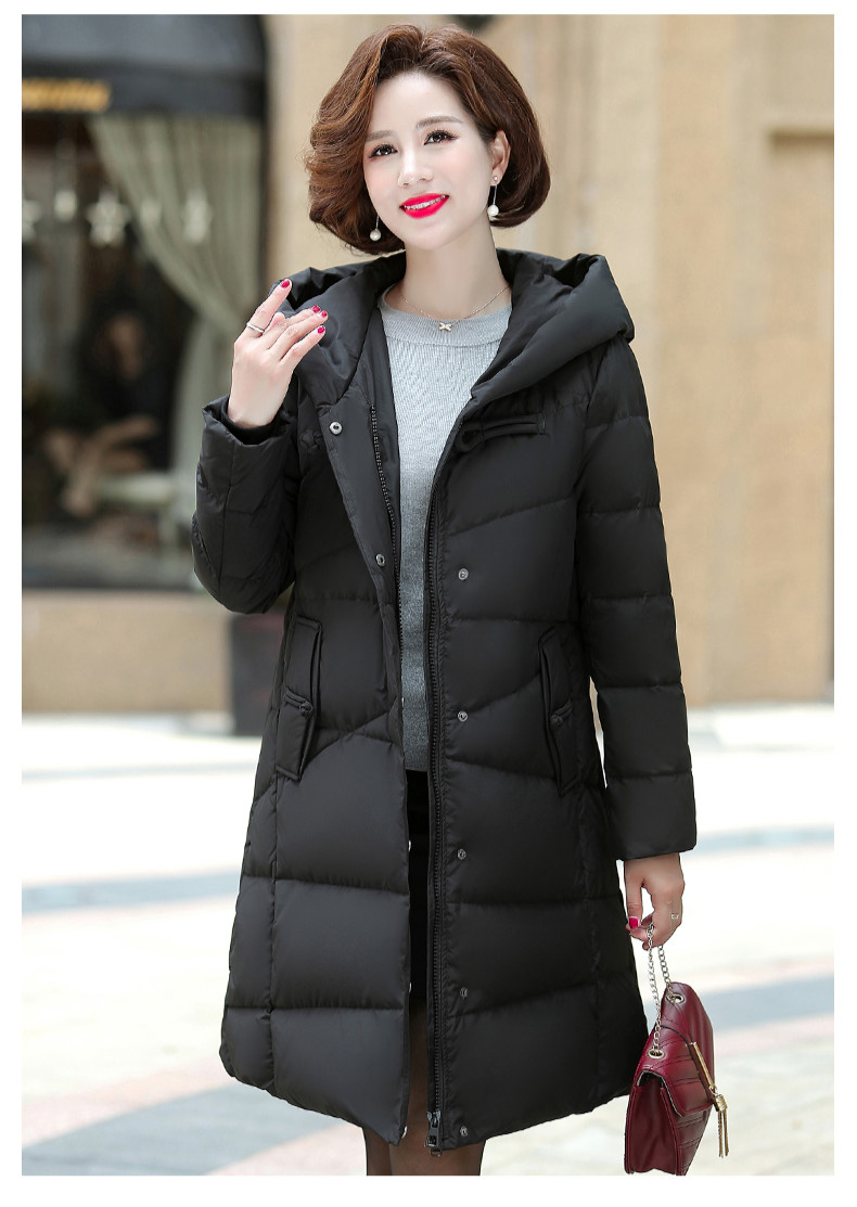 羽绒服女中年人40-50岁 妈妈羽绒服中长款中老年人加厚保暖妈妈装中年