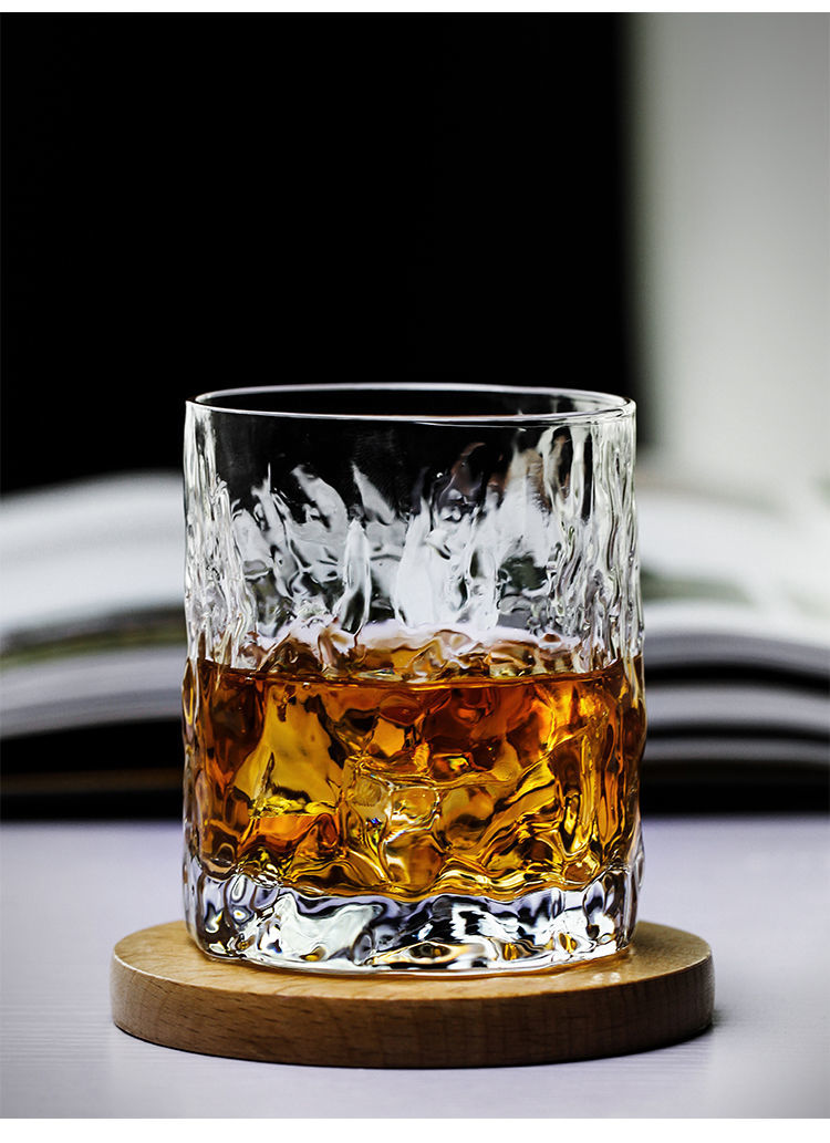 日式威士忌杯洋酒杯玻璃杯水杯风家用杯子茶杯啤酒杯 烟灰色【2只】【