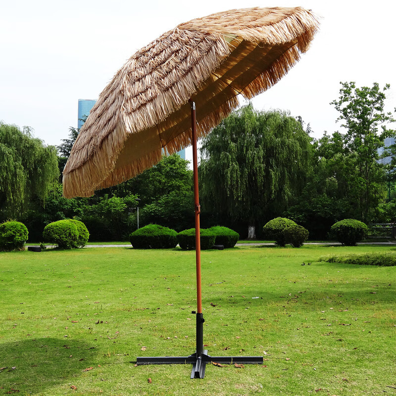 可狄大户外遮阳伞折叠太阳伞沙滩伞稻草伞茅草伞景区伞雨伞别墅庭院伞