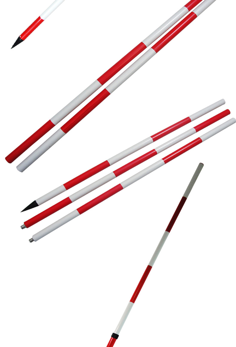 测量花杆2米3米5米活节抽拉伸缩测量用标杆铝合金红白杆工程测绘 5米