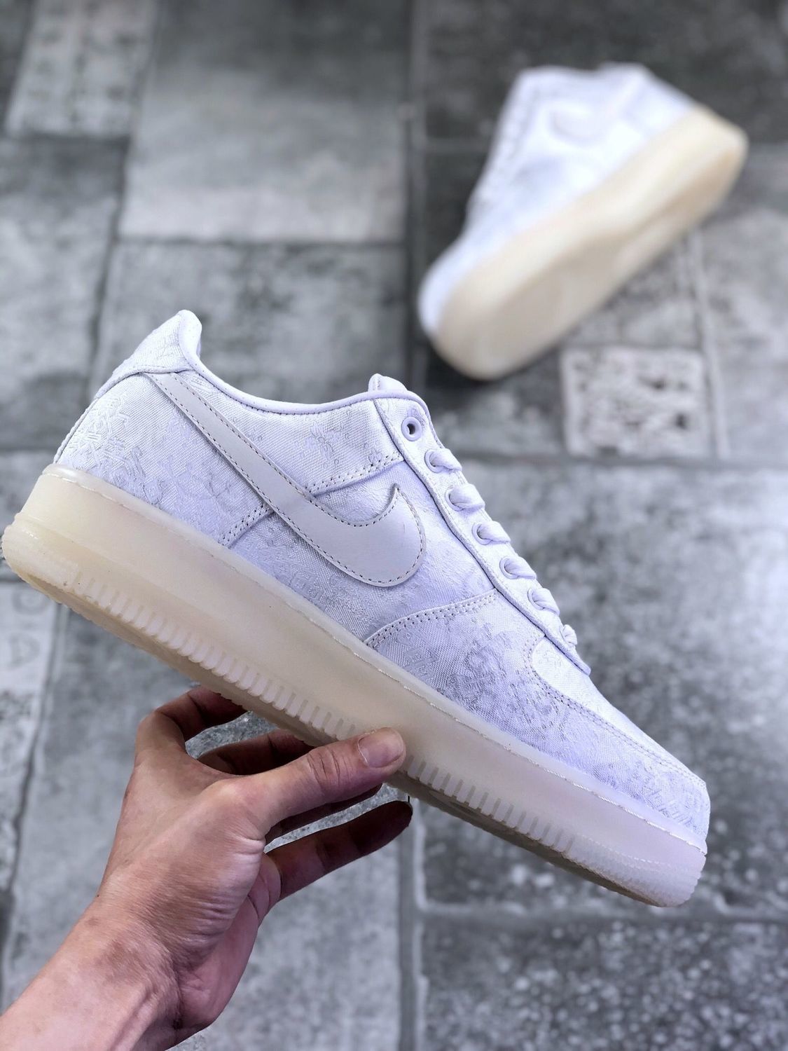 耐克男女af1陈冠希同款白丝绸低帮板鞋空军一号休闲运动鞋ao9286-100