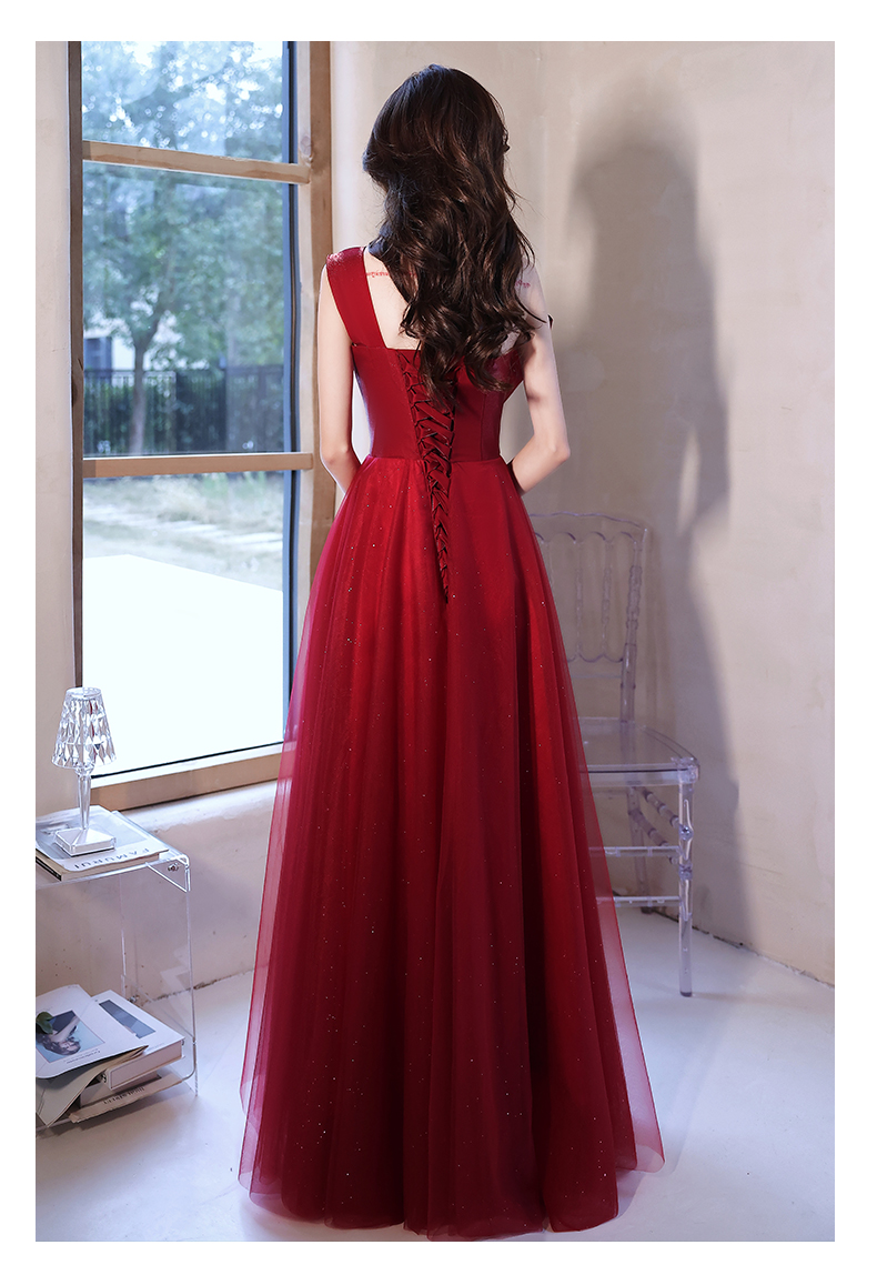 荧火仙子单肩进酒服西式婚礼新娘敬酒服2022新款酒红色结婚夏季高级感