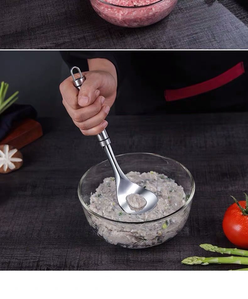 304不锈钢肉丸子制作神器家用厨房自制鱼丸漏勺子丸子勺厨房用具 304