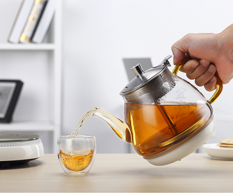 德源(deyuan) 底部自动上水玻璃煮茶壶变频电热水壶煮茶器蒸茶器煮
