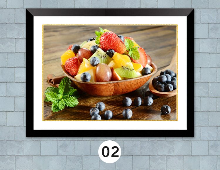 餐厅水果装饰画厨房挂画水果店食堂墙壁画现代简约过道背景墙画04款60