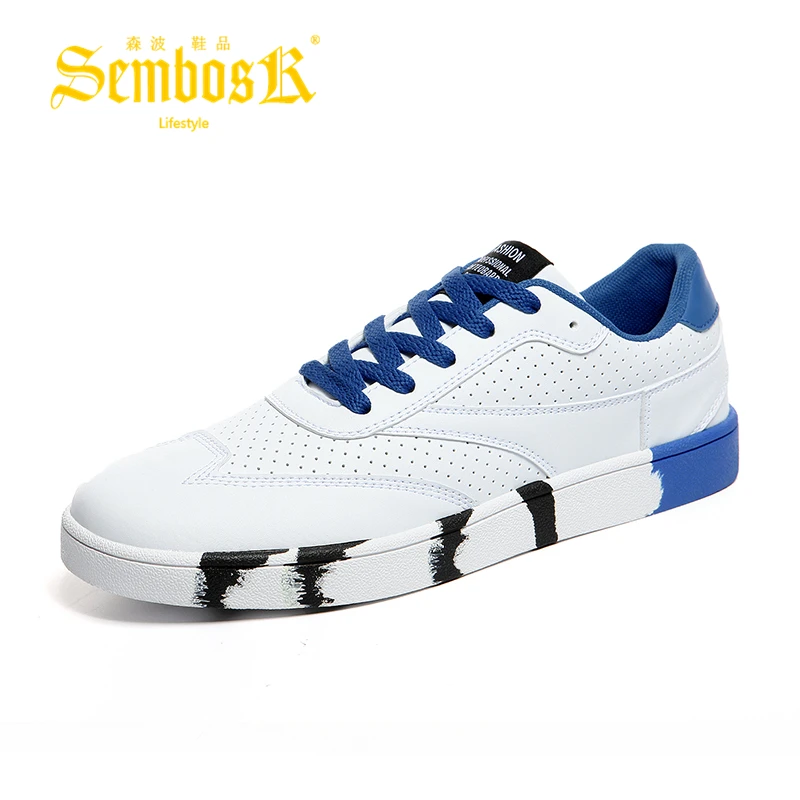 Senbo shoes casual shoes men's shoes 2017 new autumn student trend shoes Korean version all-match men's sports shoes low-top breathable student shoes youth tide shoes white 44