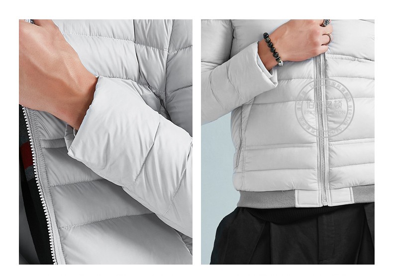 伯莎丹顿 男士2017秋冬新品立领轻薄羽绒服白鸭绒时尚冬季羽绒夹克