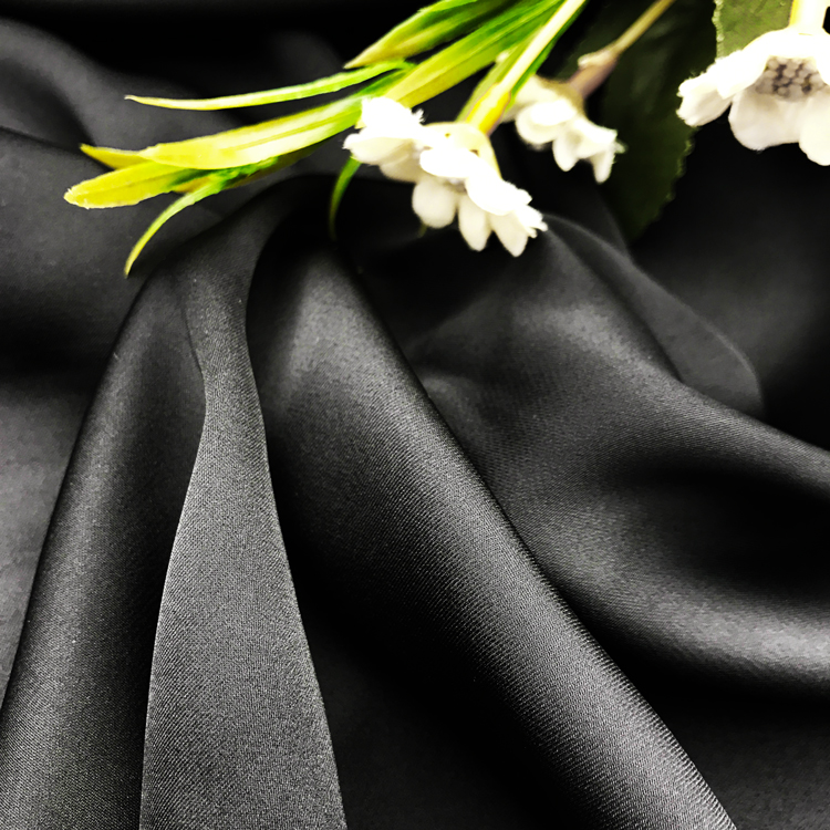 单层不透缎面雪纺布料 古装 汉服 连衣裙 时装面料 r 缎面雪纺黑色 一