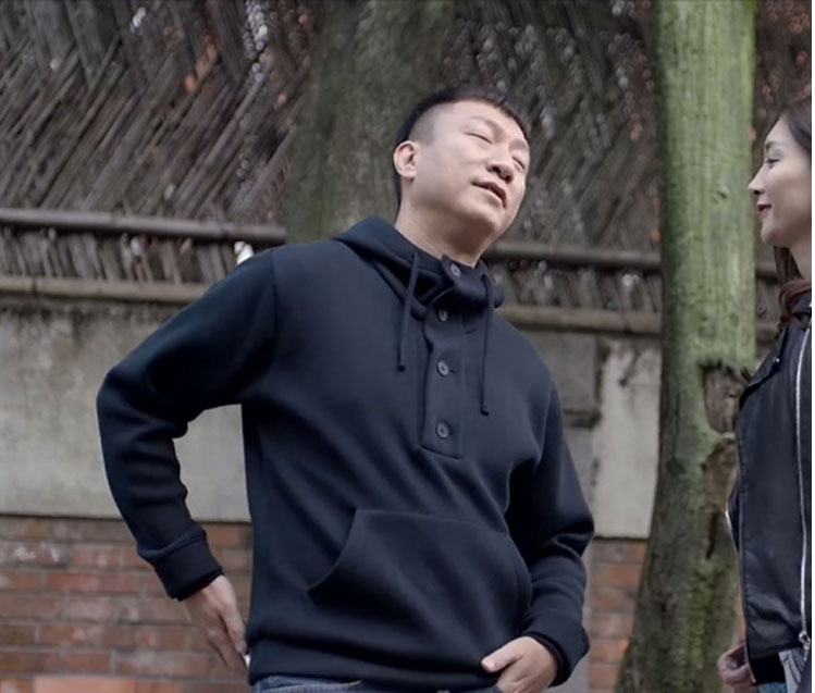 好先生孙红雷同款衣服男装连帽卫衣外套带帽 深蓝色 l