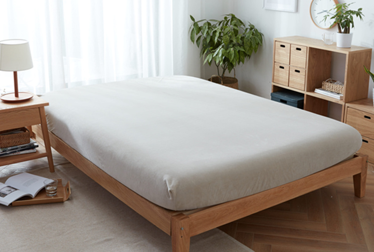 日式无印简约素色良品天鹅绒床笠单件冬季加厚保暖法莱绒床单n 天鹅绒