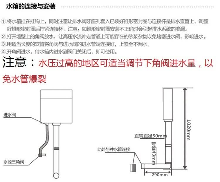 节能冲水箱塑料挂墙式卫浴壁挂式卫生间大冲力马桶卫生间大冲 宝蓝色