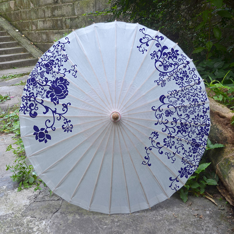 royal泸州油纸伞防雨防晒竹艺古典江南舞蹈演出cos装饰青花瓷 竹石
