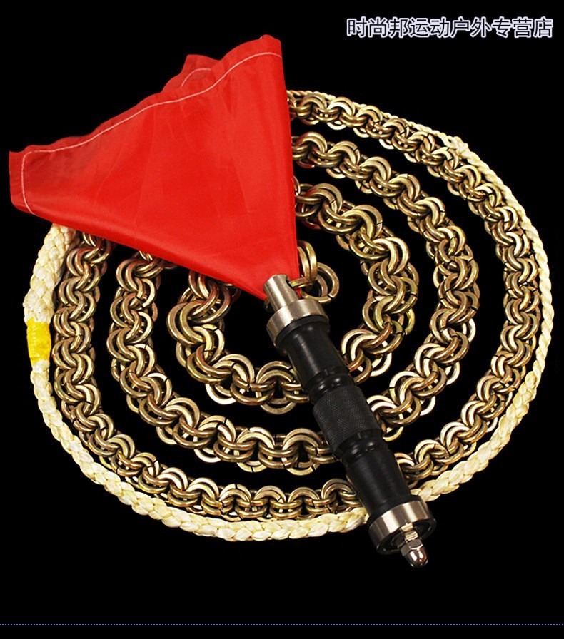 户外 麒麟鞭子 不锈钢耐用加厚响鞭武术健身运动甩鞭长铁鞭 银色 3斤